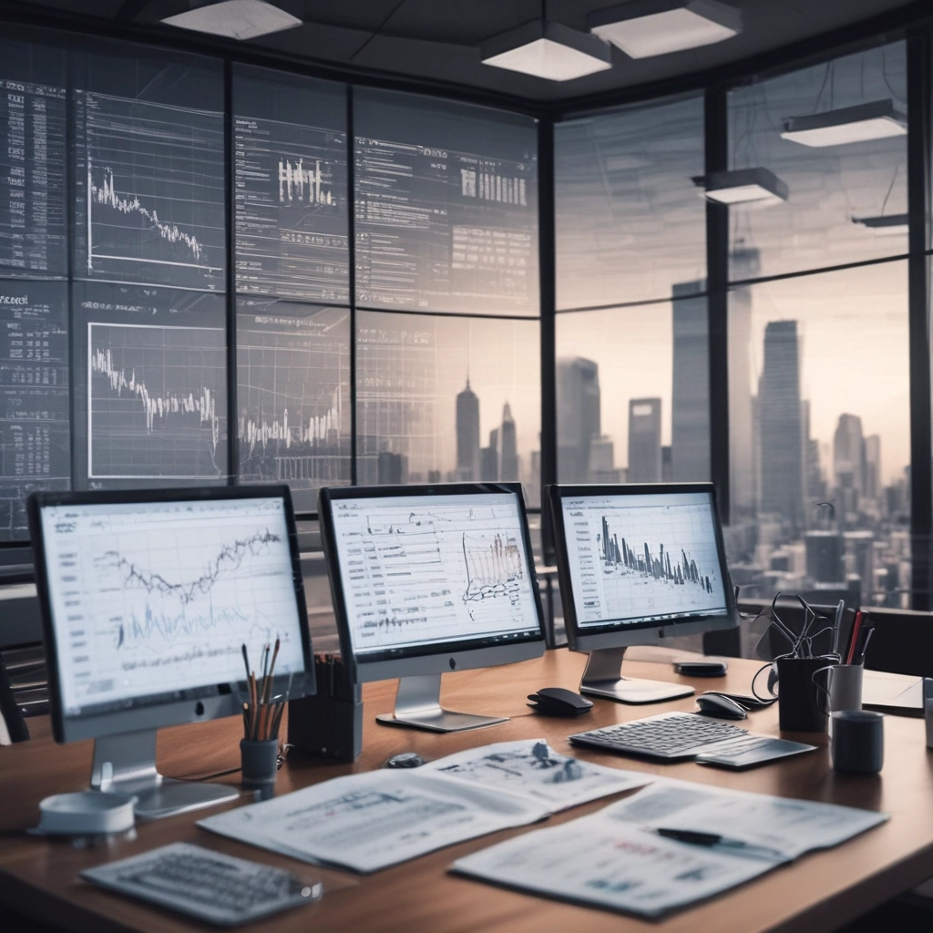 A professional consultant discussing strategies with a client in a modern office setting.